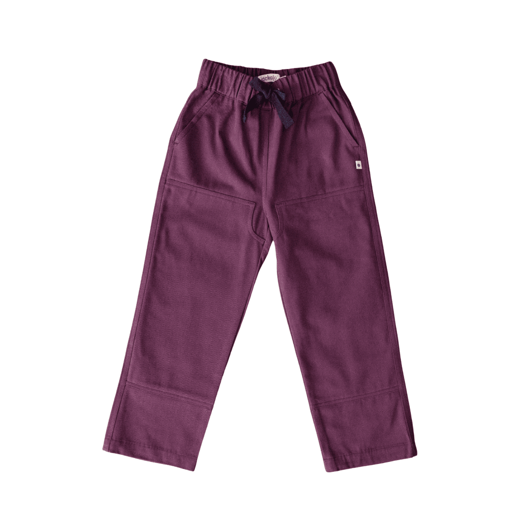 Jackalo jules organic cotton twill pants in plum