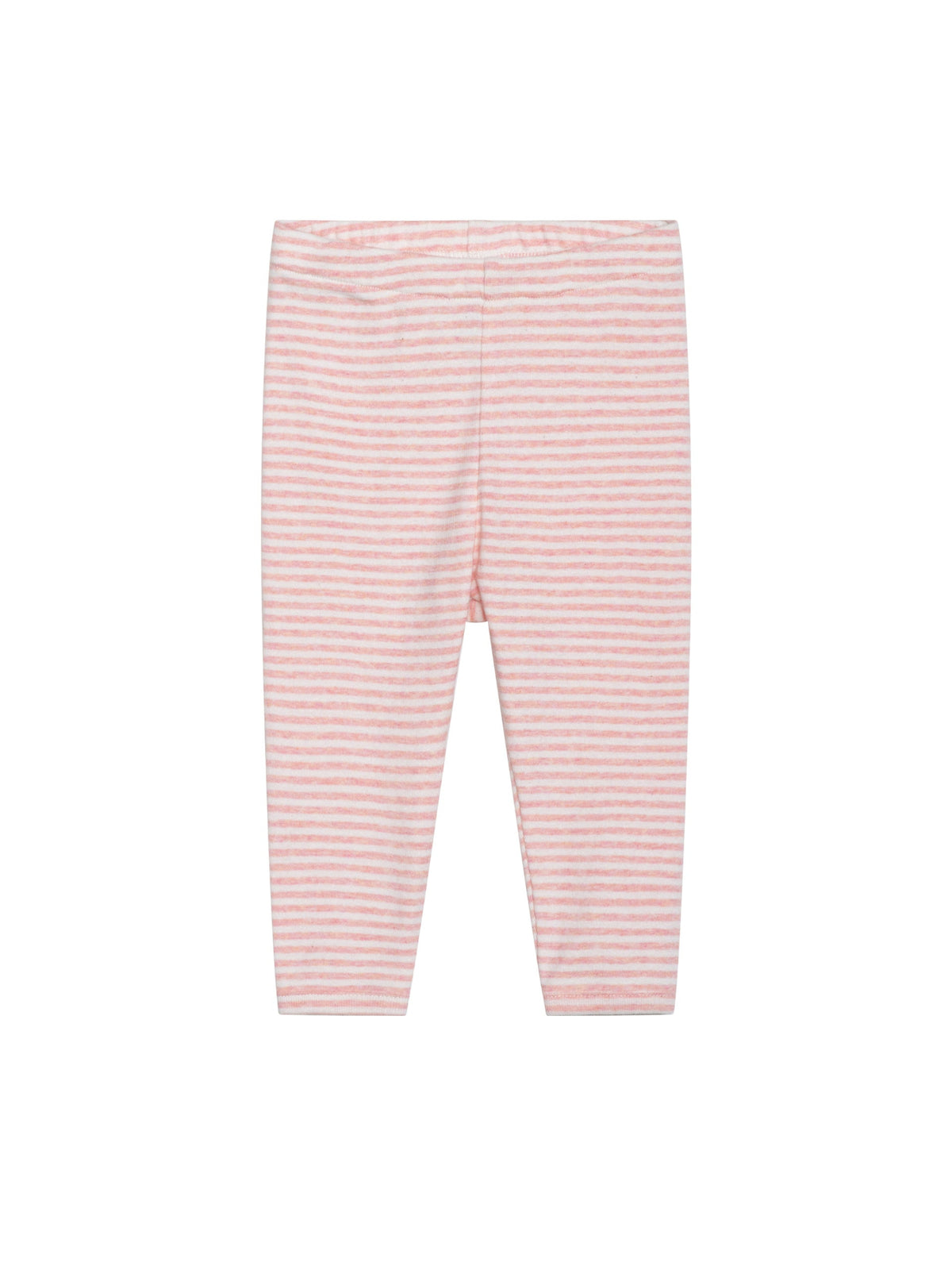 Serendipity organic cotton coral striped baby leggings