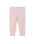 Serendipity organic cotton coral striped baby leggings