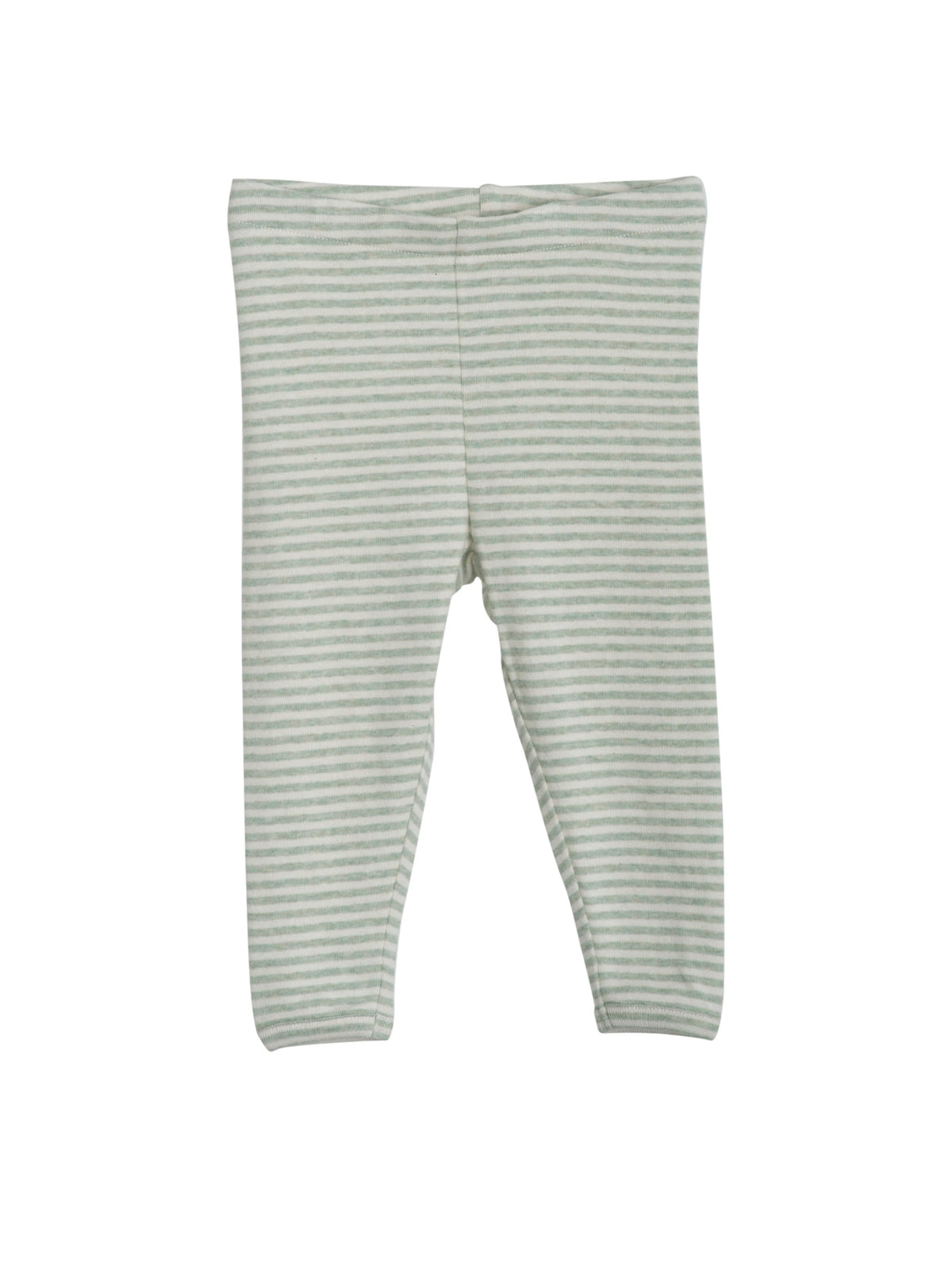 Serendipity organic cotton jade striped baby leggings