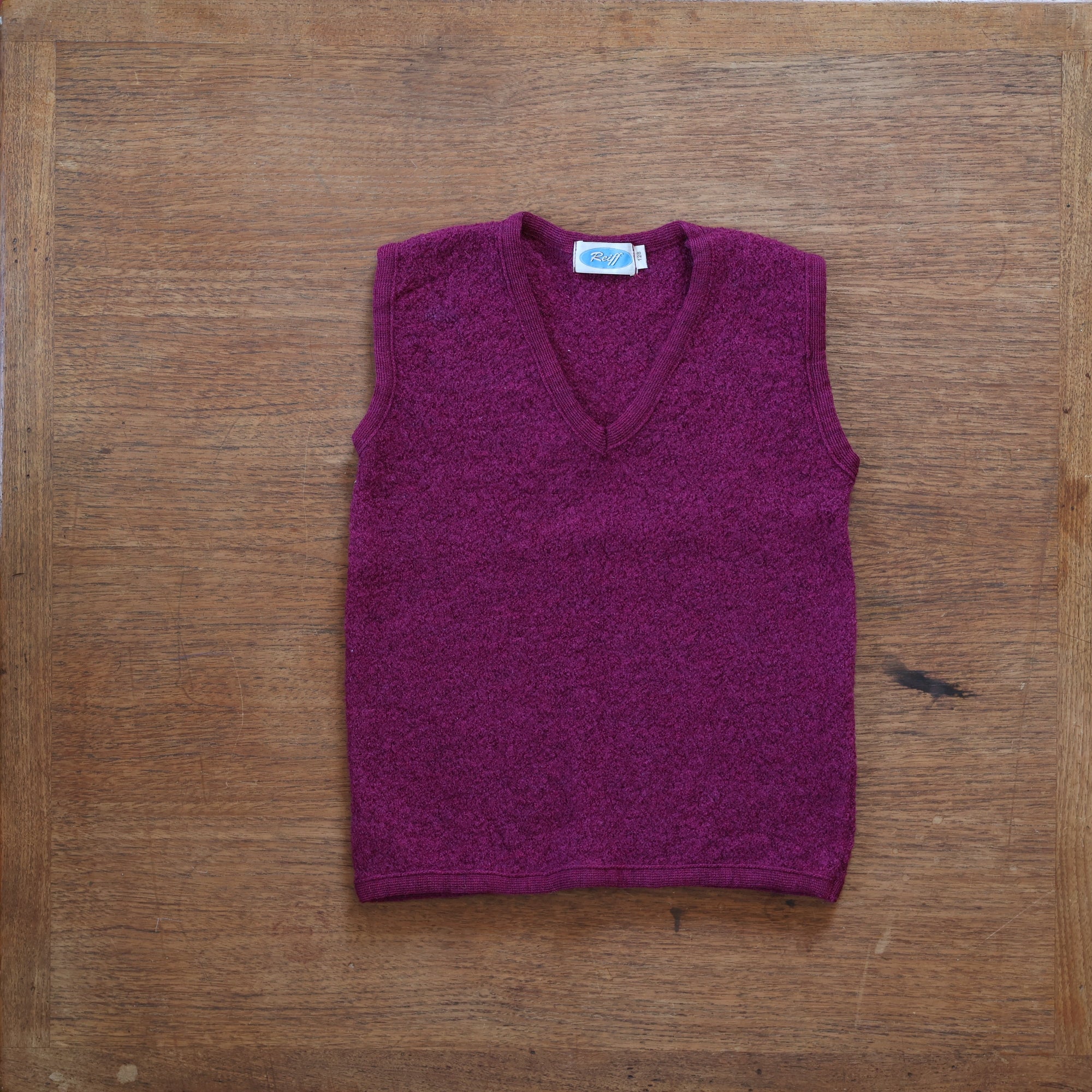 photo of Reiff preloved wool vest in berry