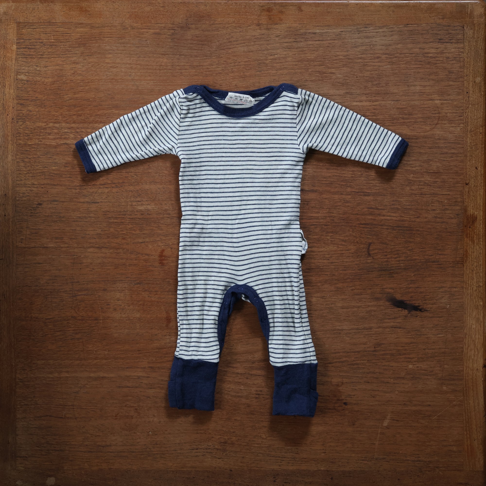 Engel Wool/silk striped pajamas (0-3 months)