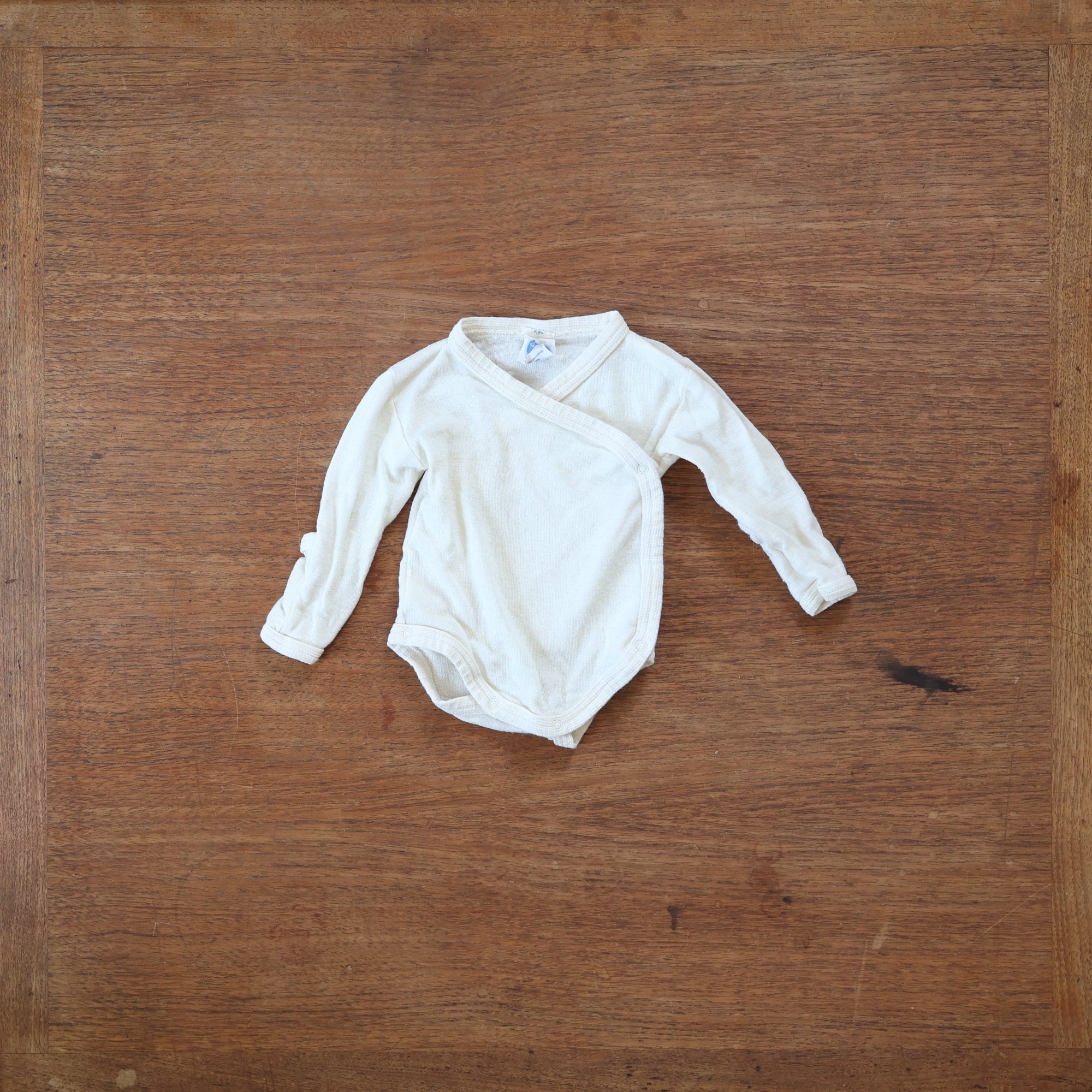 Preloved Cosilana kimono-style long-sleeve bodysuit in natural