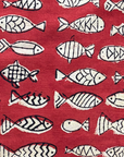 Cotton cloth gift wrapping in red fish