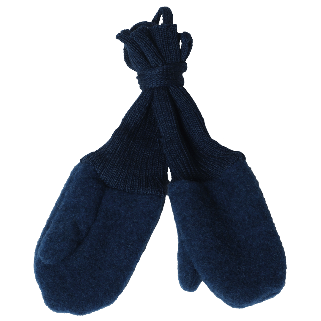 Reiff wool fleece mittens in navy