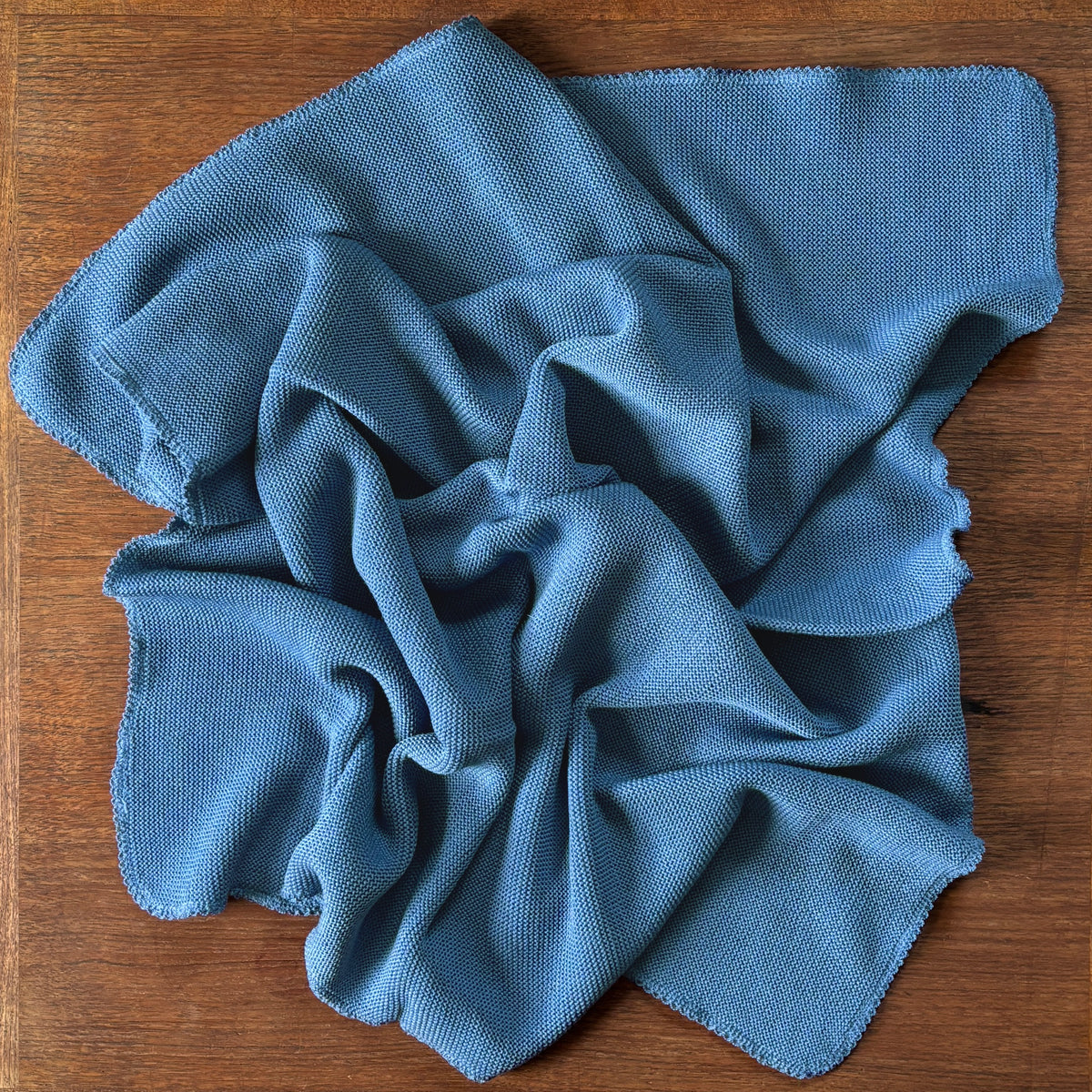 100% wool baby blanket in periwinkle. Made by Reiff