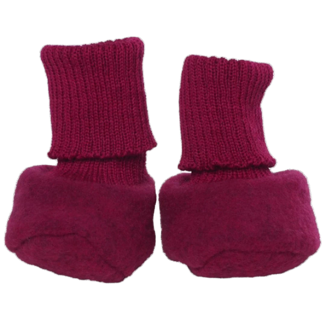 Reiff wool booties in berry