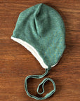 100% wool hat in sage. By Reiff.