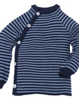 Reiff striped side button cardigan navy light blue