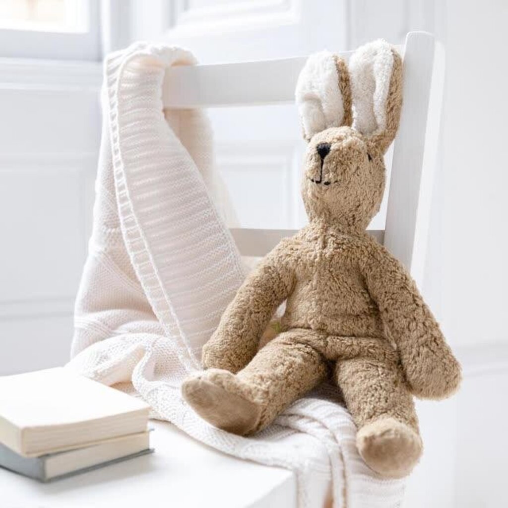 Large Senger organic cotton non-toxic floppy beige rabbit on a chair
