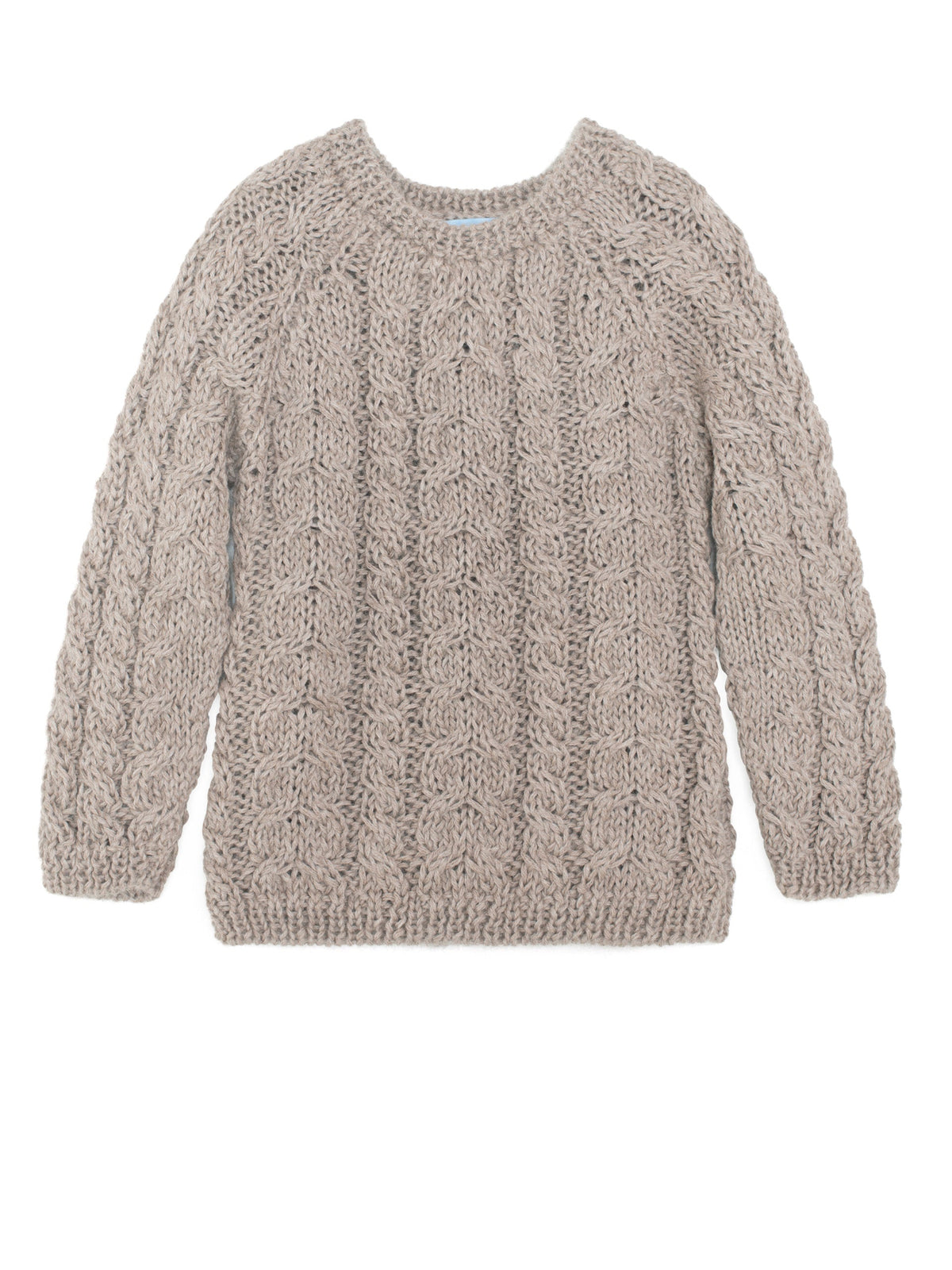 Serendipity Organics alpaca cable sweater in sand