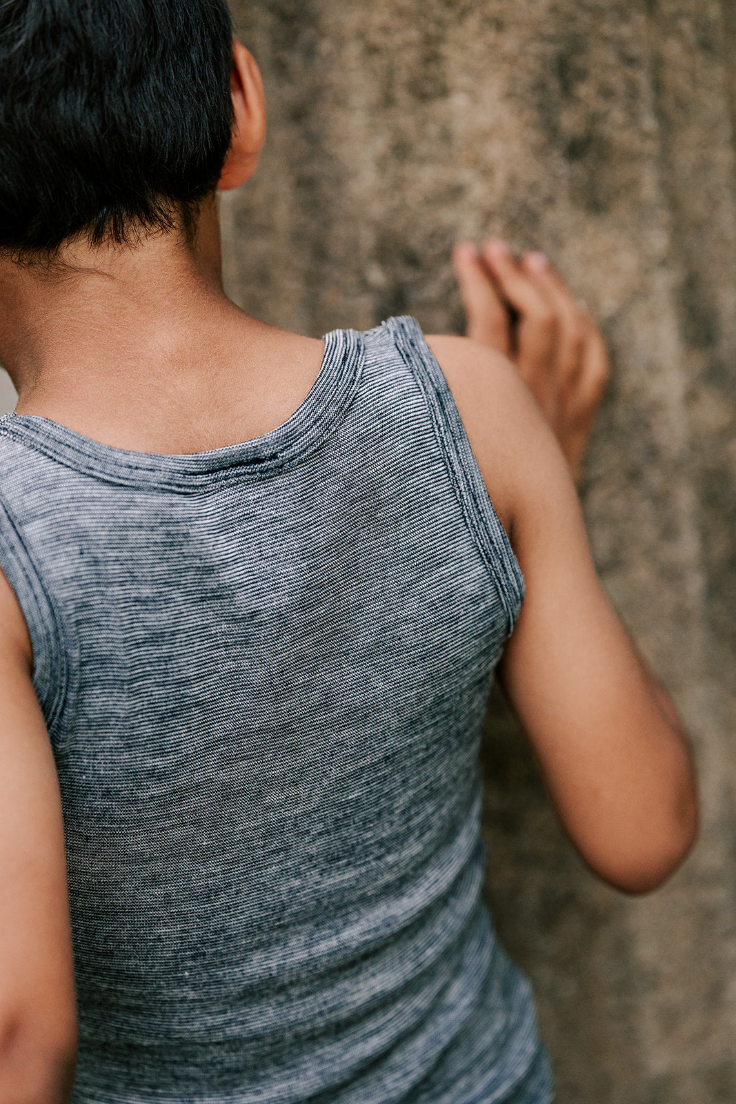 Boy in wool/silk Hocosa tank top