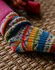 child wearing Grodo colorful wool socks