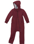 Boiled wool zip-up overall