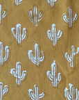 Cotton cloth gift wrapping in yellow cacti