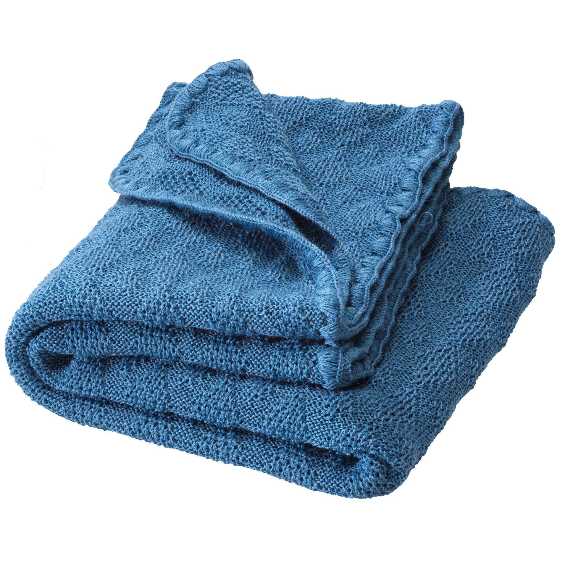 Disana organic merino wool classic baby blanket in dove blue 
