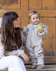 Hooded wool fleece overall