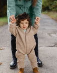 Hooded wool fleece overall
