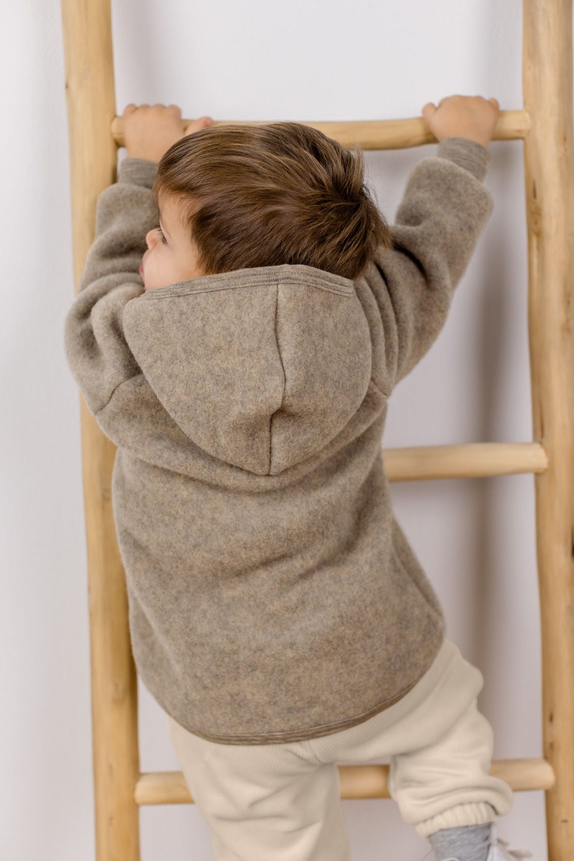 Hooded wool fleece jacket