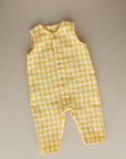 Linen fox jumpsuit in yellow gingham