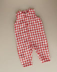 Linen fox jumpsuit in red gingham