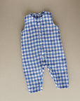 Linen fox jumpsuit in blue gingham
