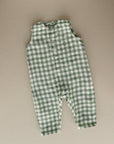 Linen fox jumpsuit in green gingham