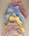 Array of gingham colors for linenfox sleeveless linen dresses 