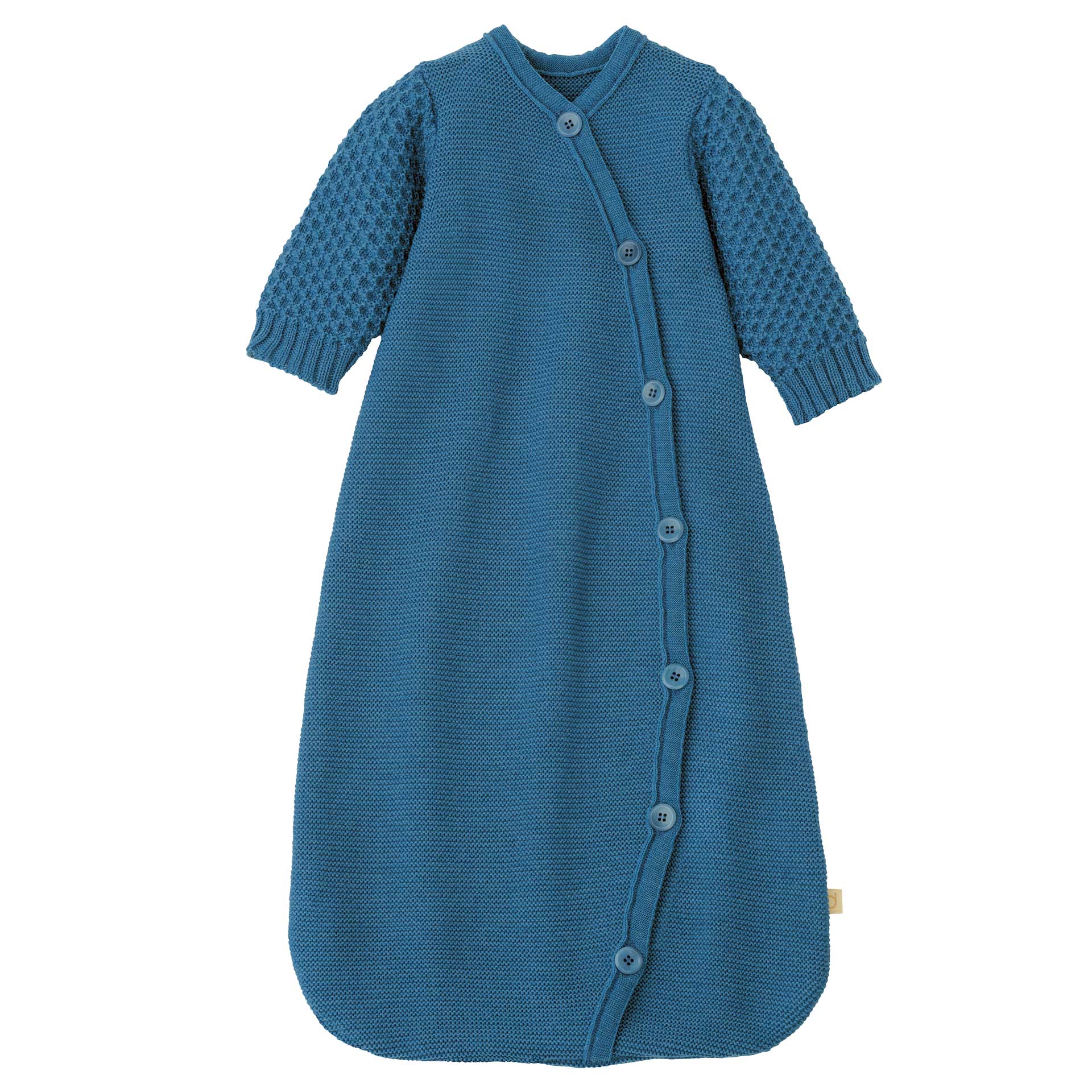 Disana organic wool knit long sleeve sleep sack in dove blue