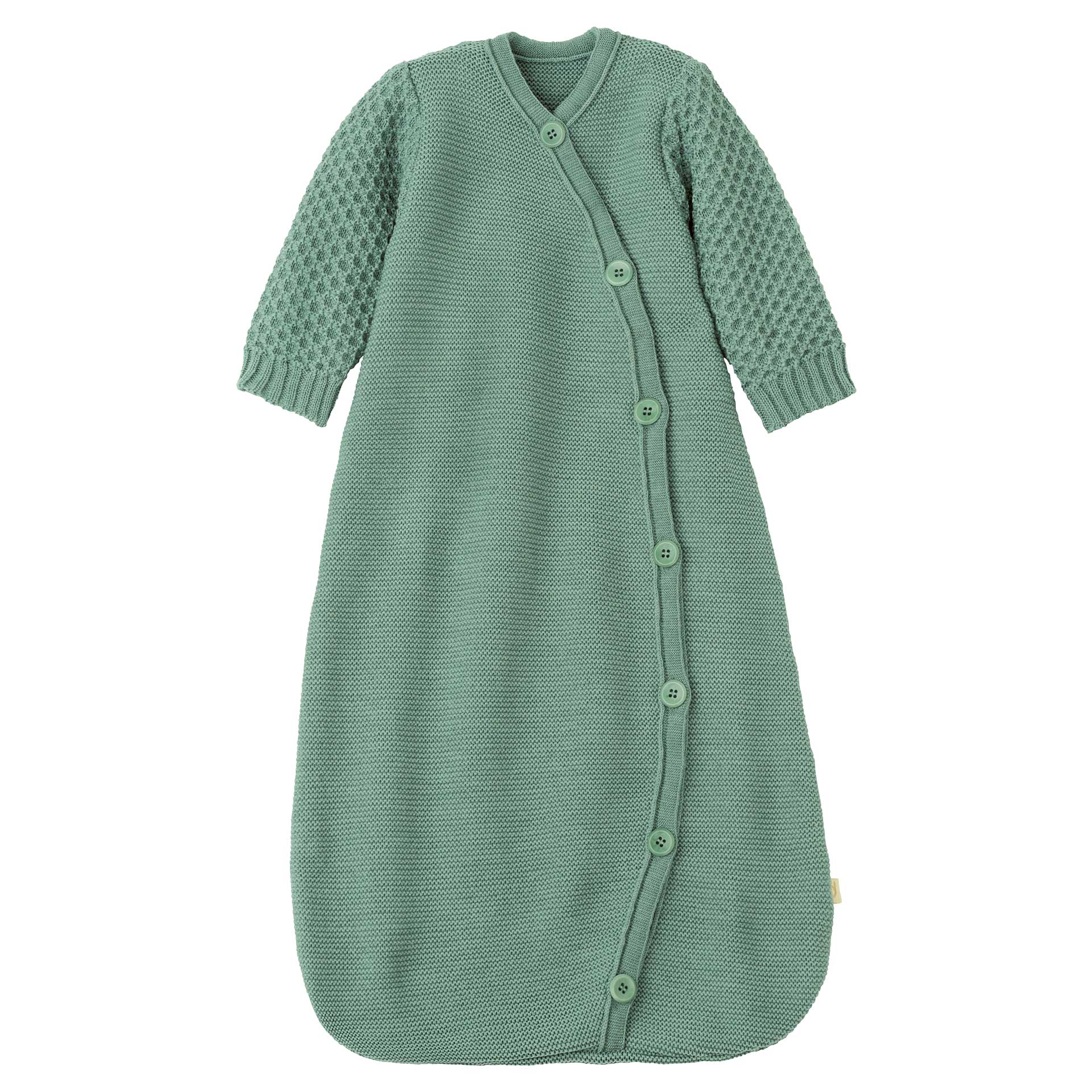 Disana organic wool knit long sleeve sleep sack in jade