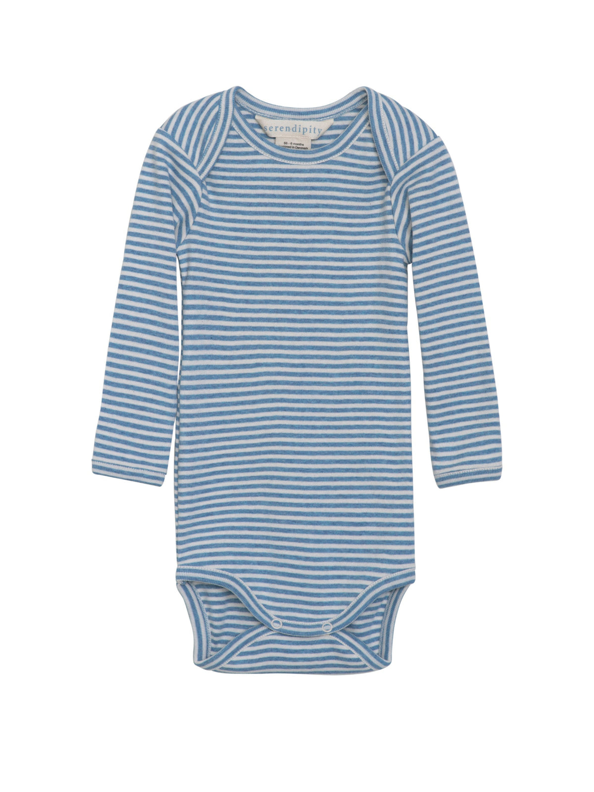 Serendipity organic cotton long sleeved azur stripe body suit