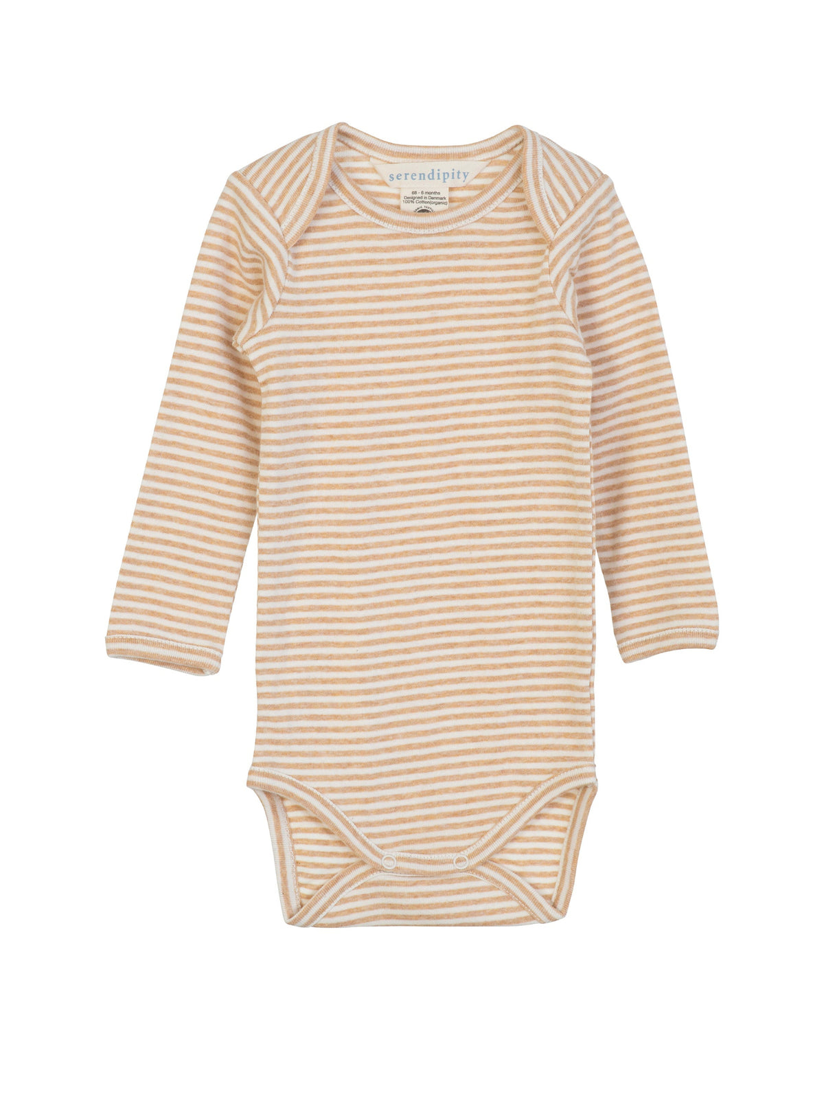 Serendipity organic cotton long sleeved desert stripe body suit