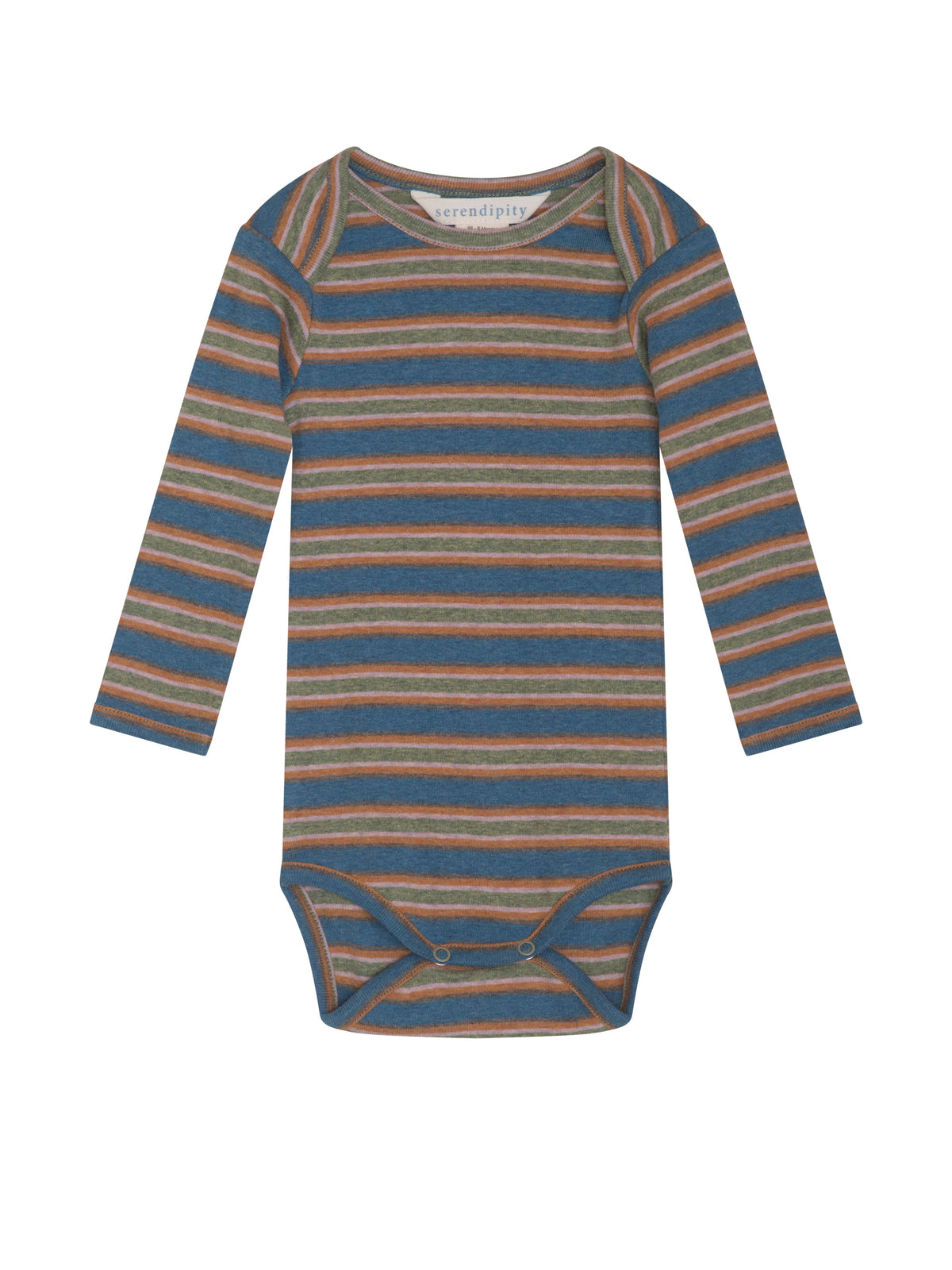 Serendipity organic cotton river stripe long sleeve bodysuit