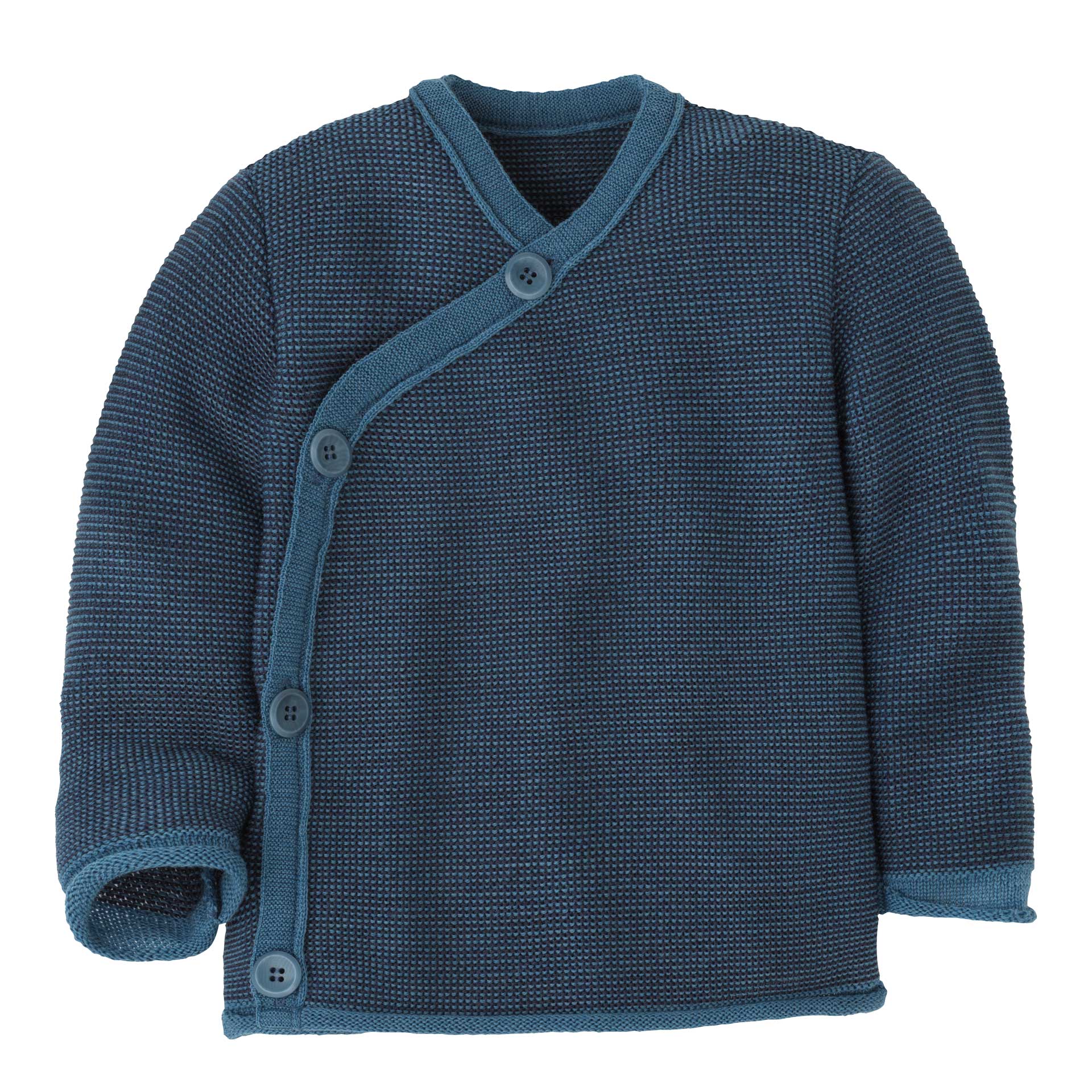 Disana side button melange dove blue indigo