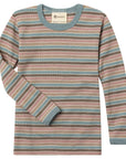 Long sleeve retro striped wool/silk shirt